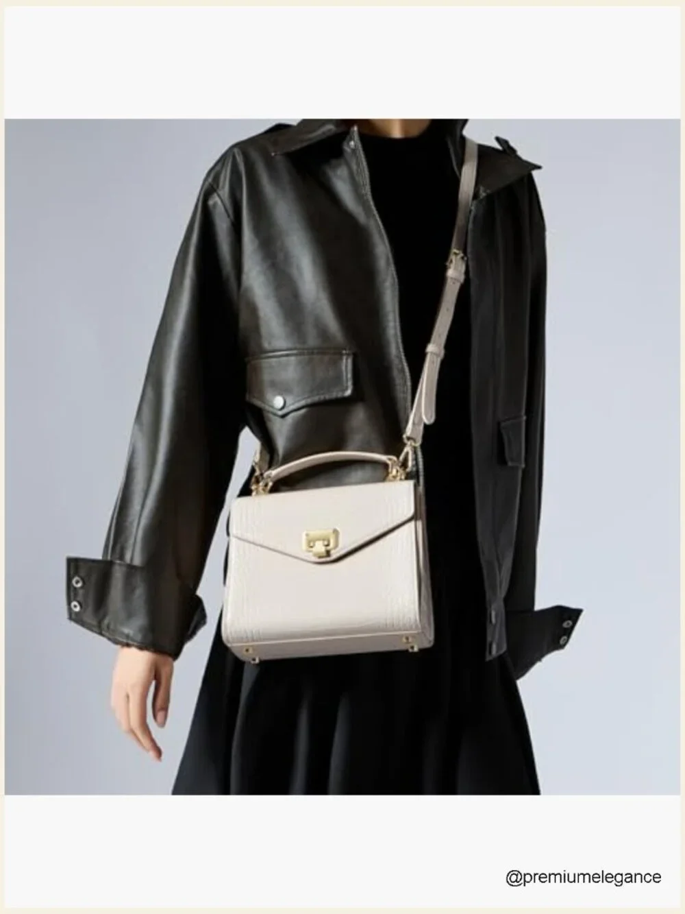 Vintage Top Handle Handbag Satchel Crossbody Bag Faux Leather